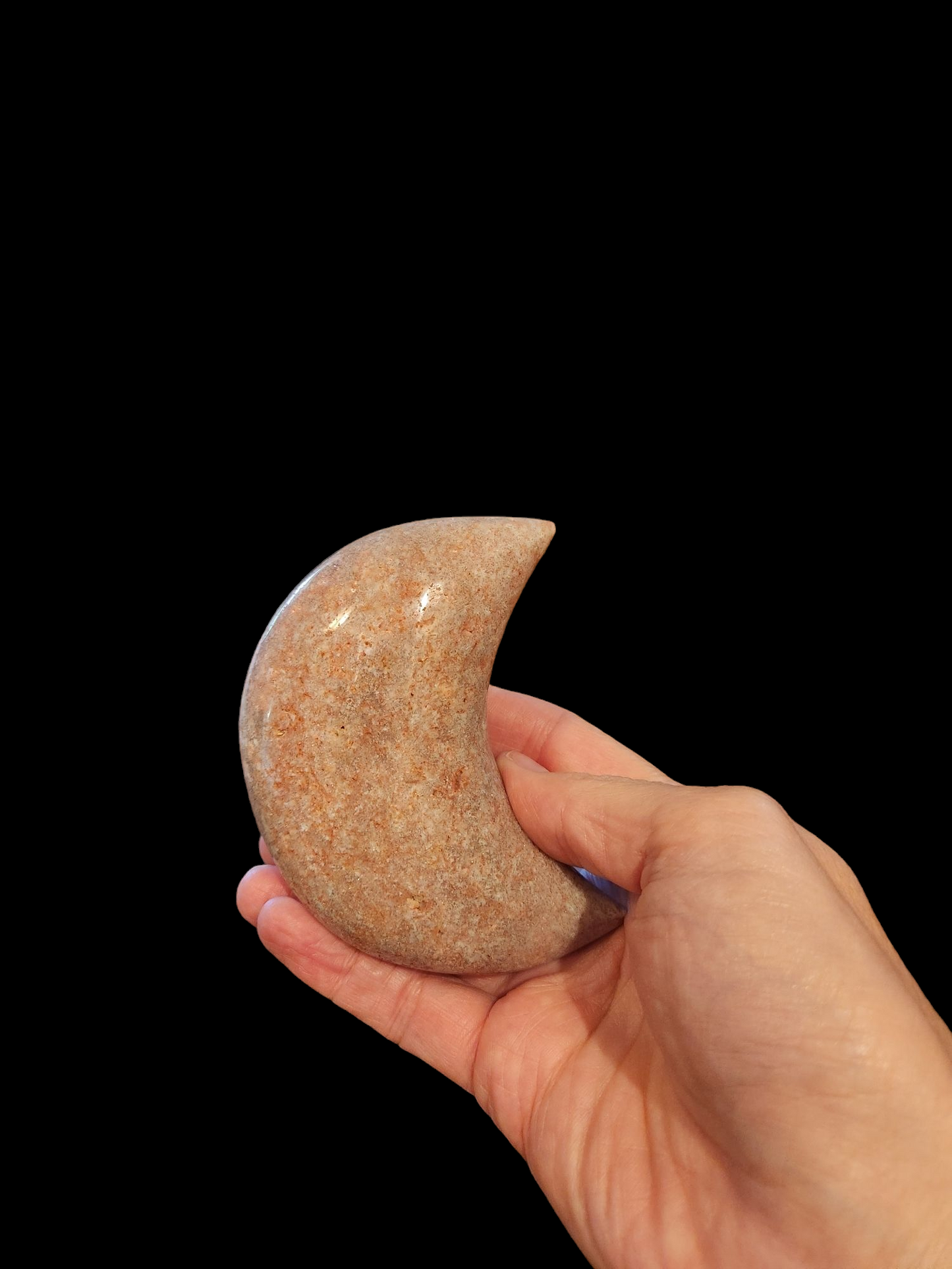 Pink Amethyst Crescent Moon for emotional healing