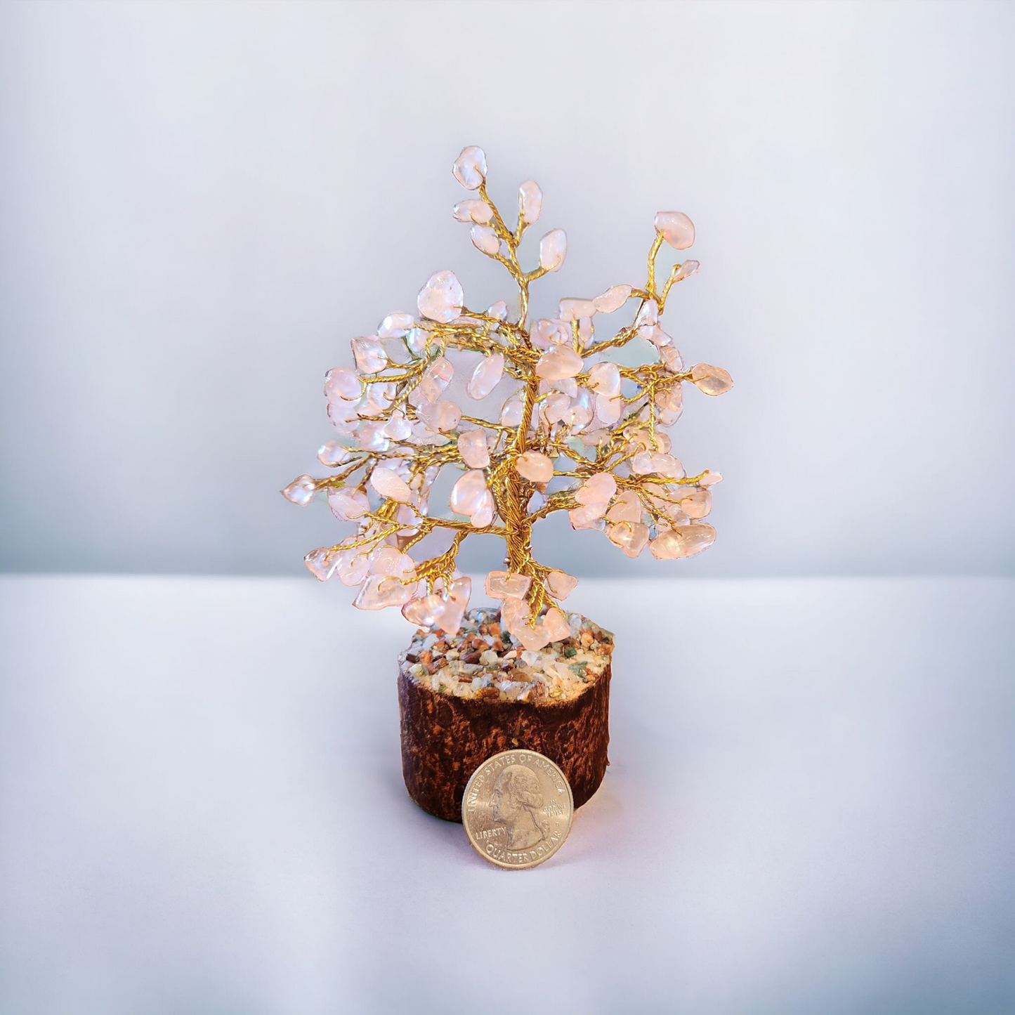 Rose Quartz Chip Tree for universal love