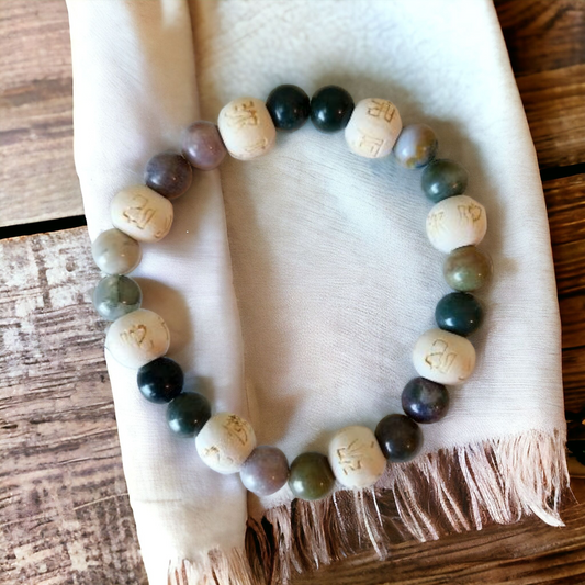 Agate Stretch Bracelet for protection & balance