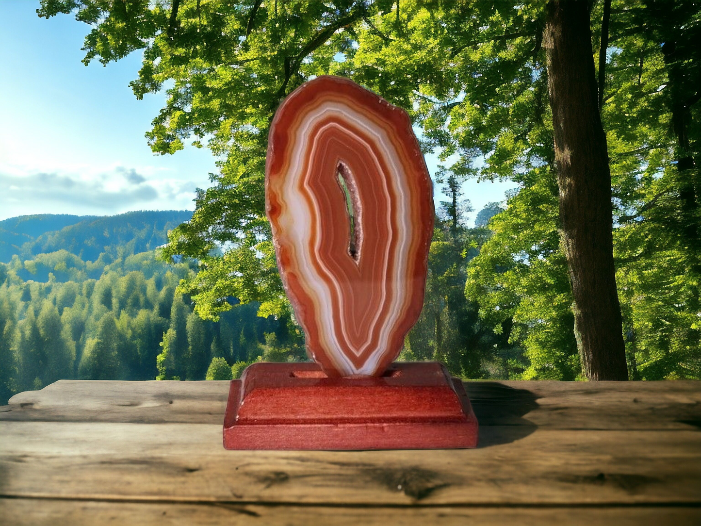 Agate Slice on Stand for protection & strength