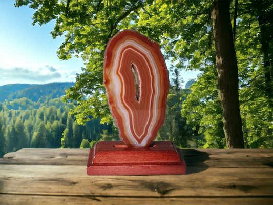 Agate Slice on Stand for protection & strength