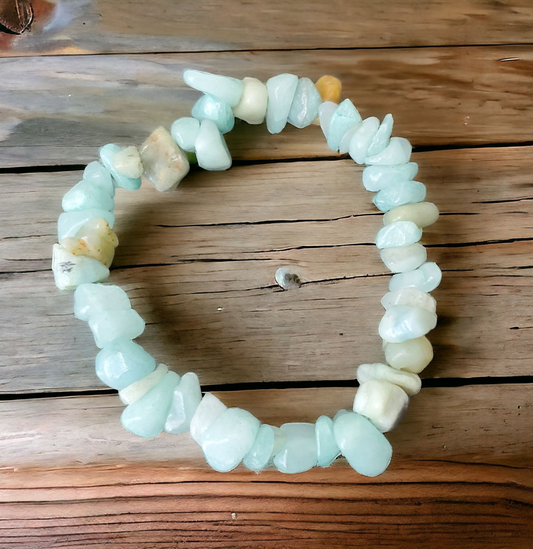 Amazonite Chip Stretch Bracelet for self-expression & hope