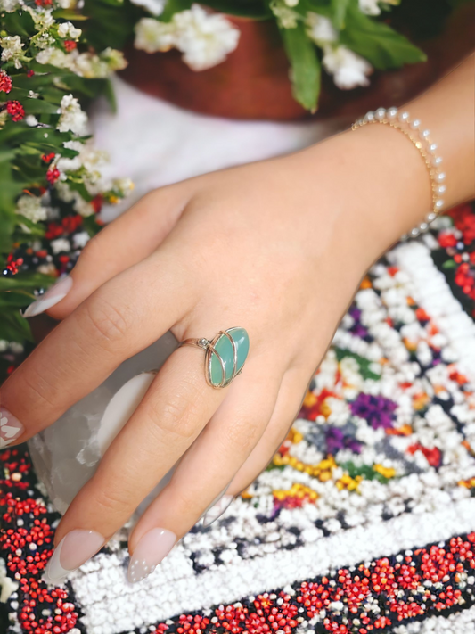 Amazonite Sterling Silver Ring for expression & balance