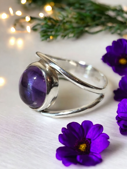 Amethyst Sterling Silver Ring for healing