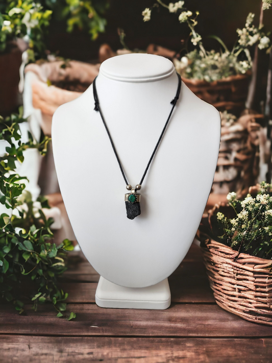 Black Tourmaline Adjustable Necklace for protection & grounding