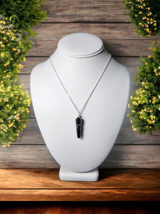 Black Tourmaline Necklace for protection & grounding