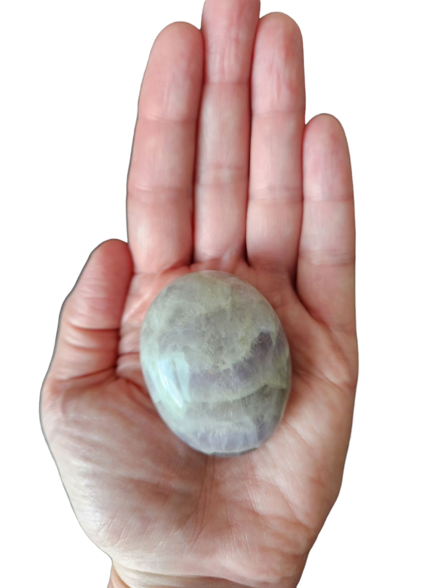 Chevron Amethyst Palm Stone for healing