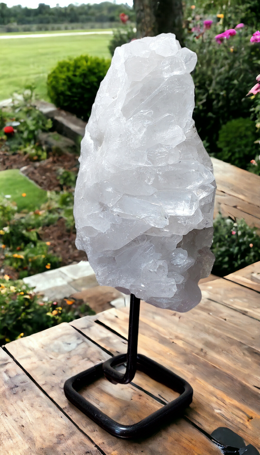 Clear Quartz on stand for healing & clarity