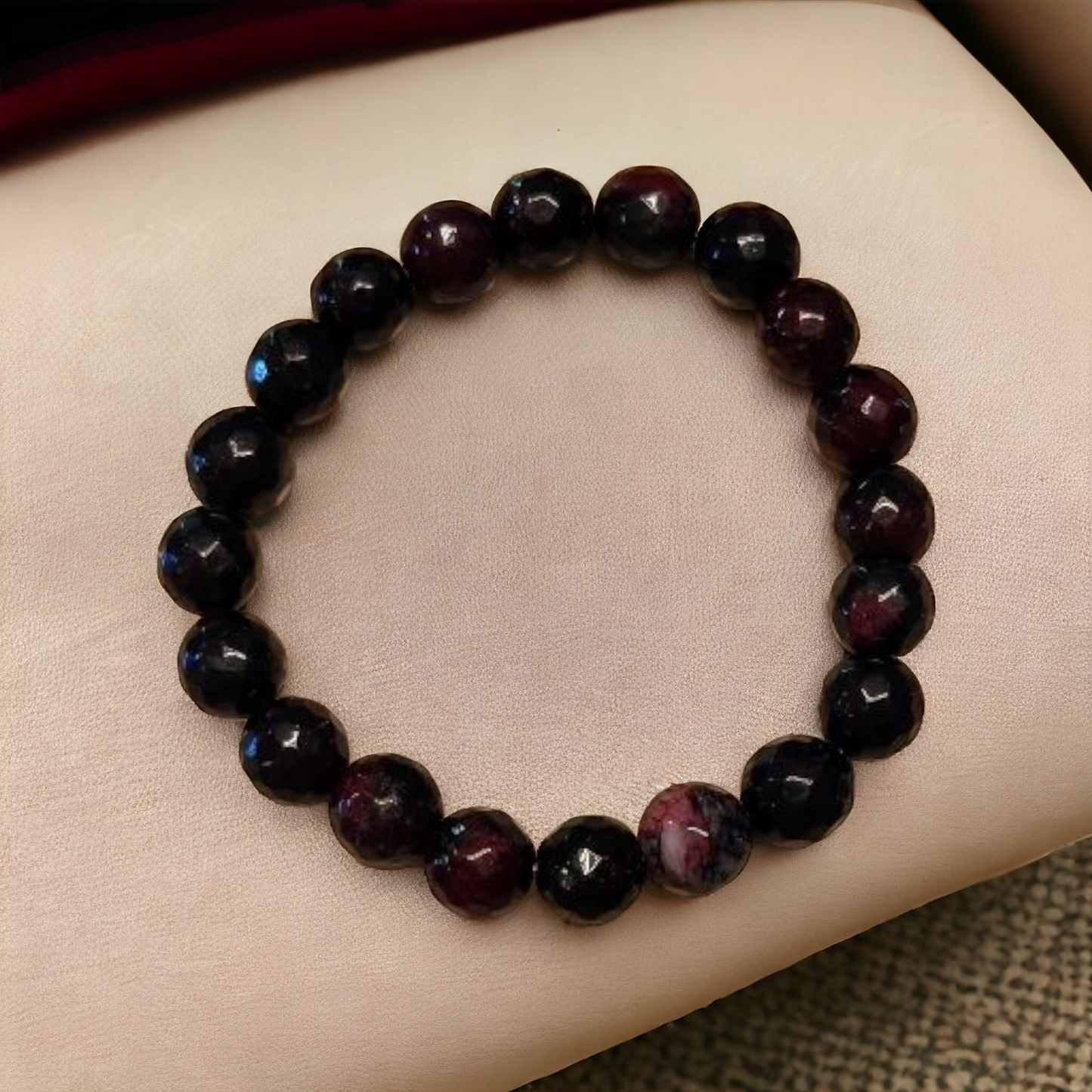 Garnet Stretch Bracelet for passion & strength