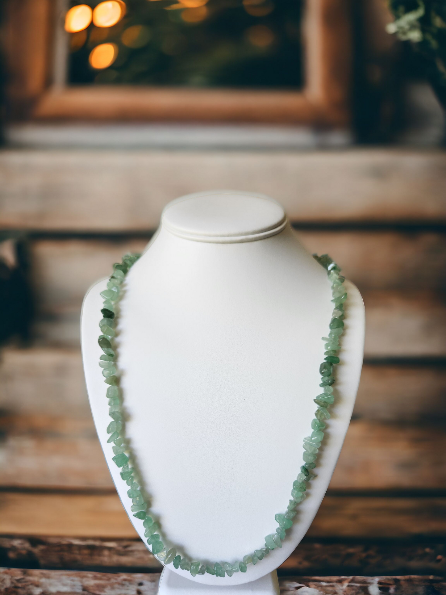 Green Aventurine Chip Necklace for luck