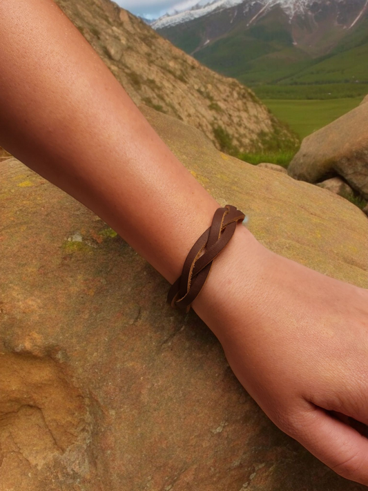 Leather Braided Snap Bracelet (more colors available)