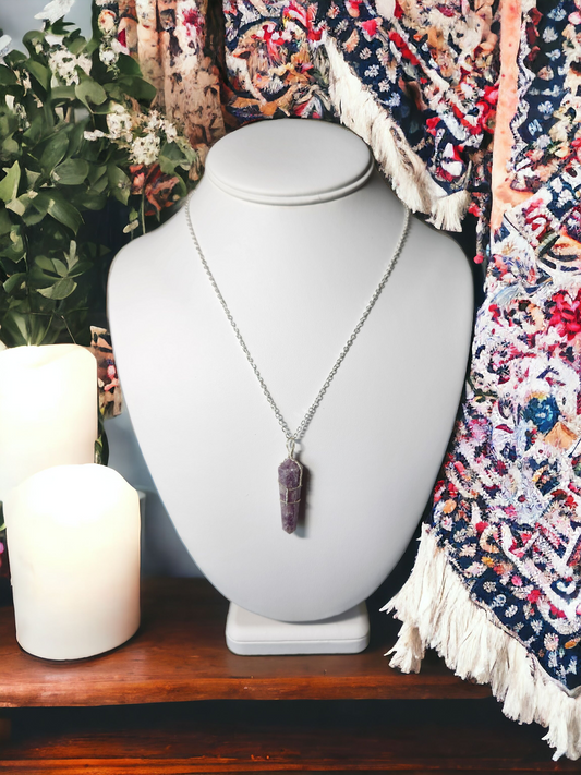 Lepidolite Necklace for relaxation & peace