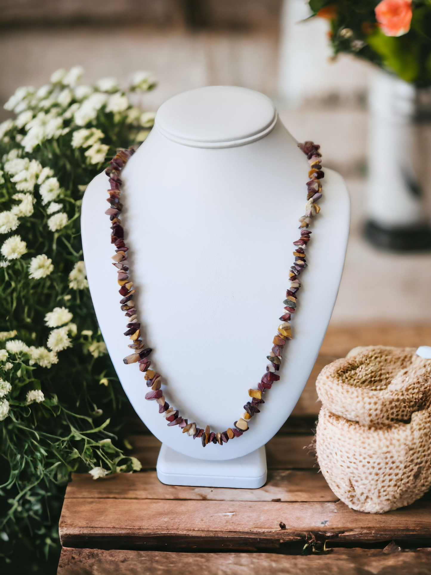 Mookaite Chip Necklace for motivation & courage