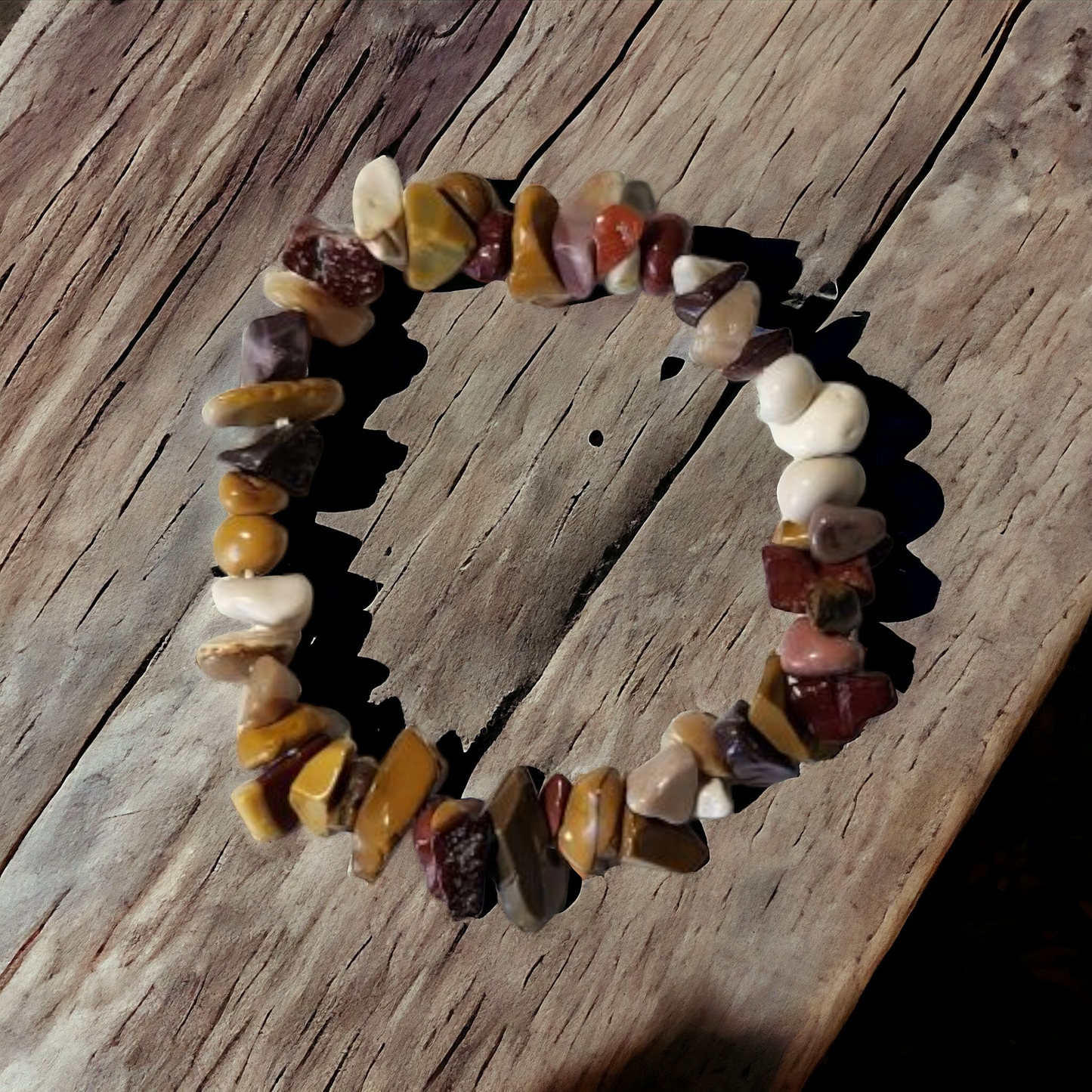 Mookaite Chip Stretch Bracelet for motivation & courage