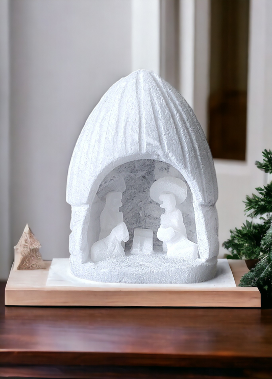 Nativity carving made of gypsum