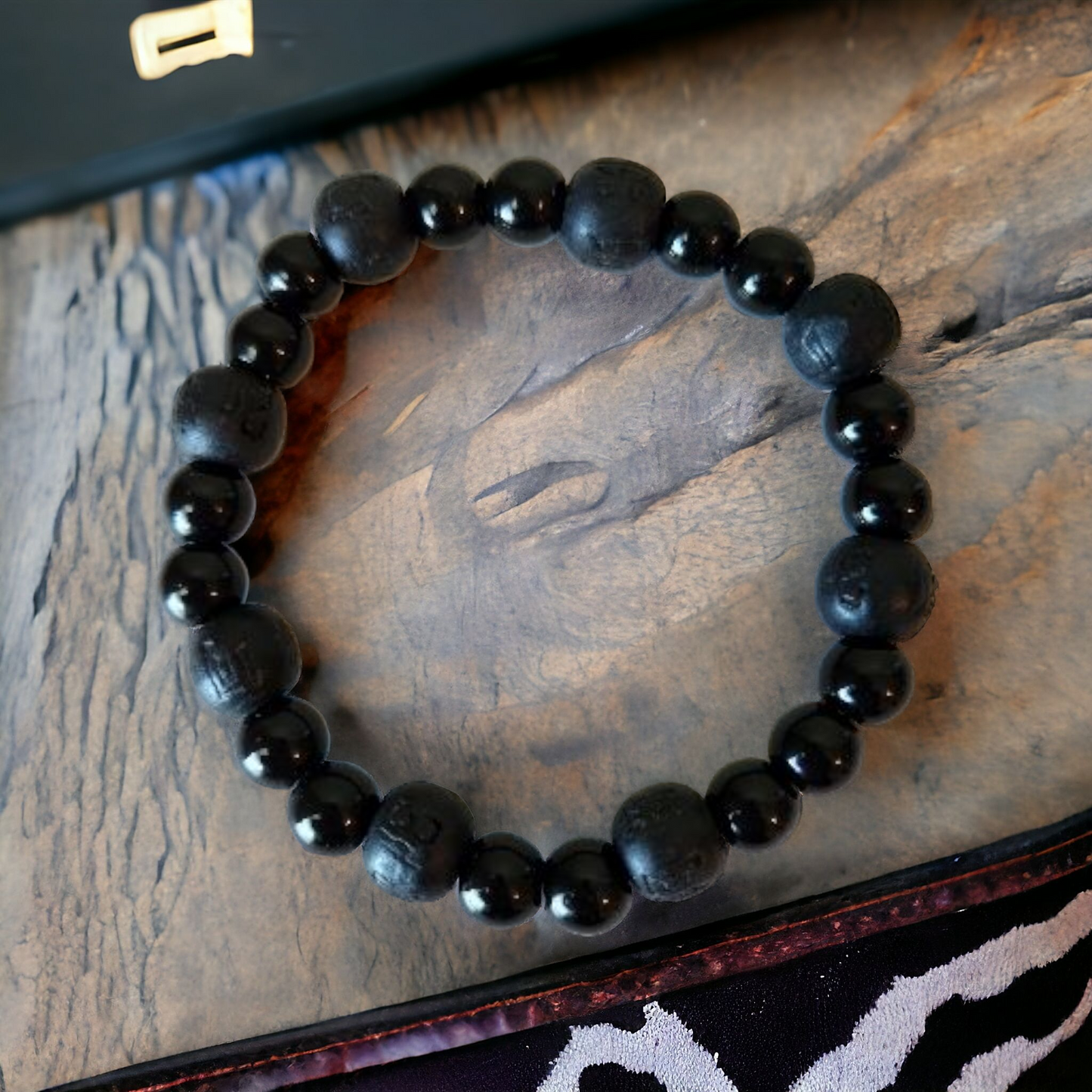 Black Onyx Stretch Bracelet for protection & power