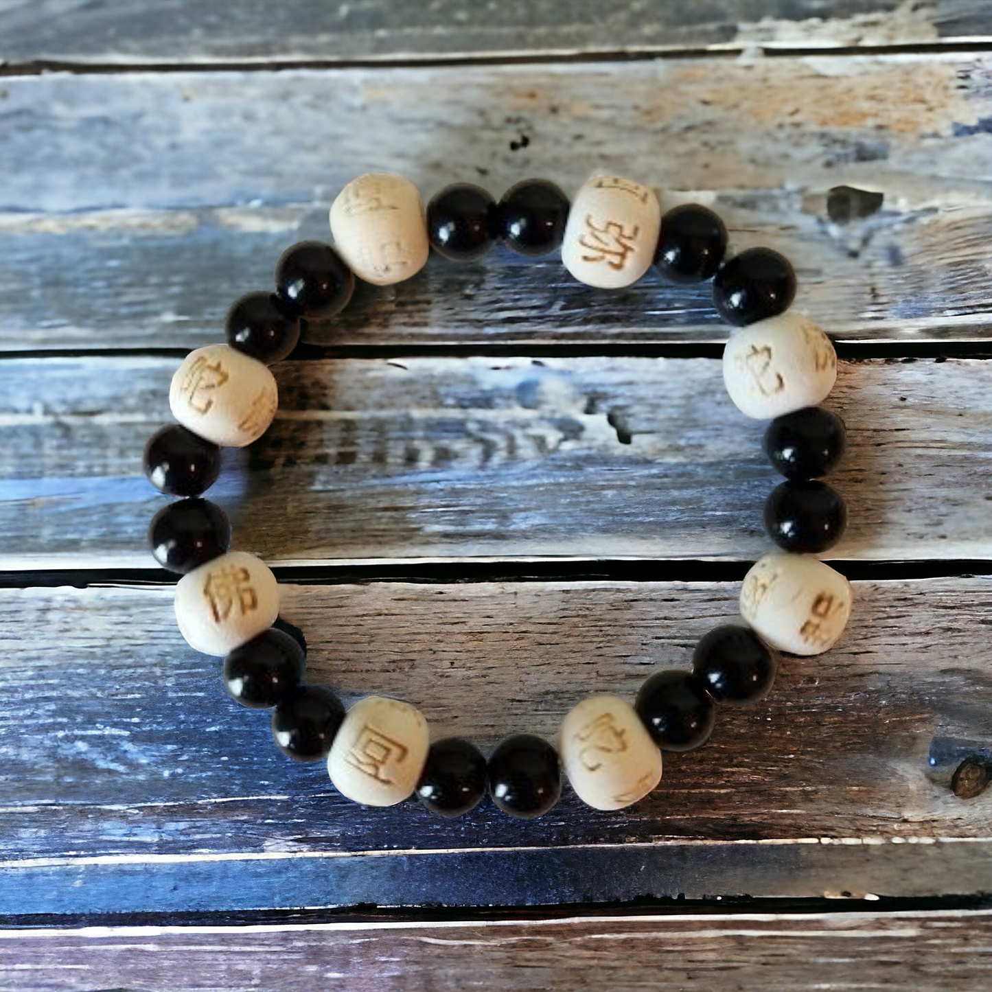 Onyx Stretch Bracelet for protection & power