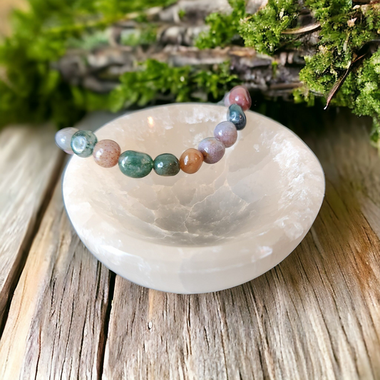 Peach Selenite Bowl for cleansing & charging