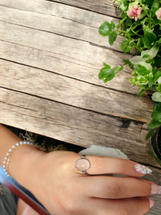 Rose Quartz Sterling Silver Ring for universal love