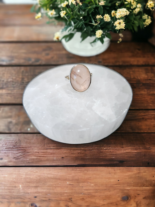 Rose Quartz Sterling Silver Ring for universal love