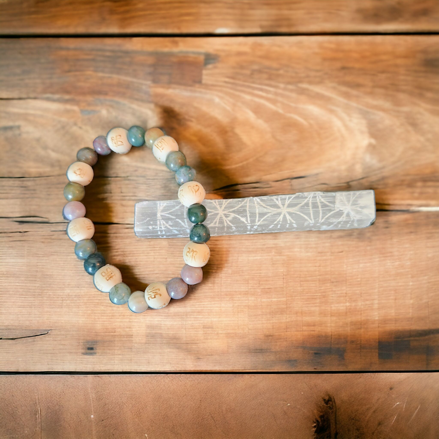 Selenite Etched Stick for cleansing & charging