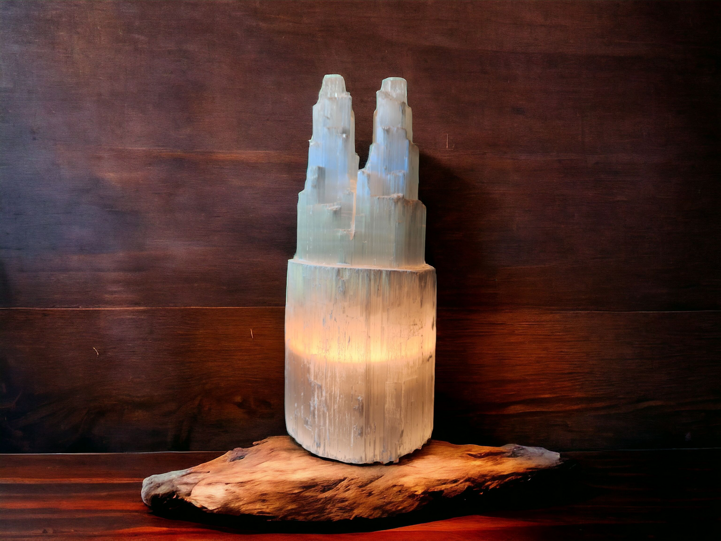 Selenite Tower Lamp for cleansing & clarity