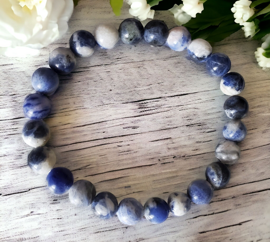 Sodalite Stretch Bracelet for clarity & balance