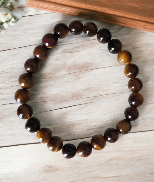 Tiger's Eye Stretch Bracelet for grounding & protection