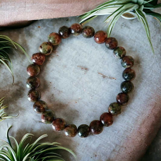 Unakite Stretch Bracelet for spiritual growth