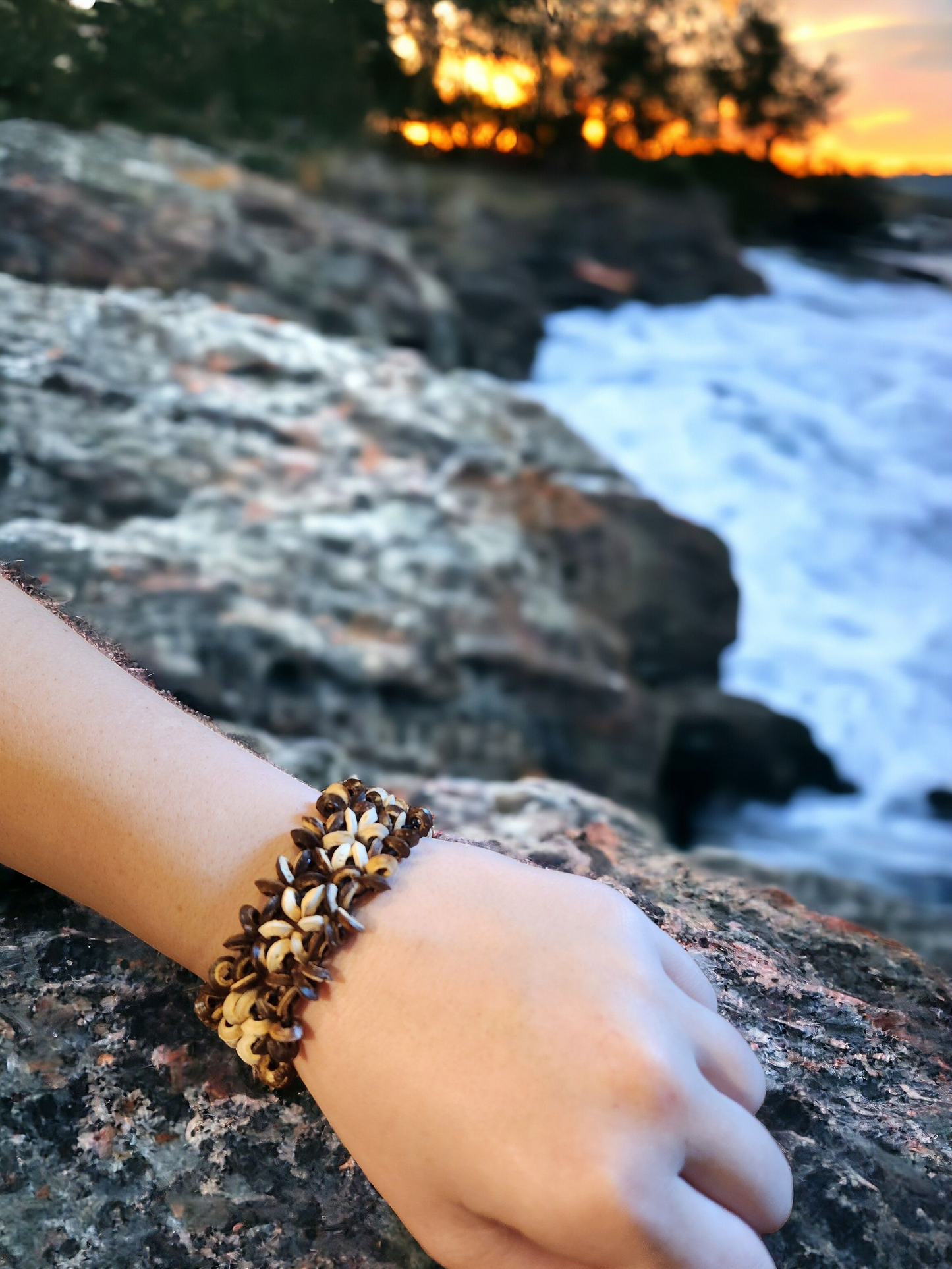 Wood Bead Stretch Bracelet